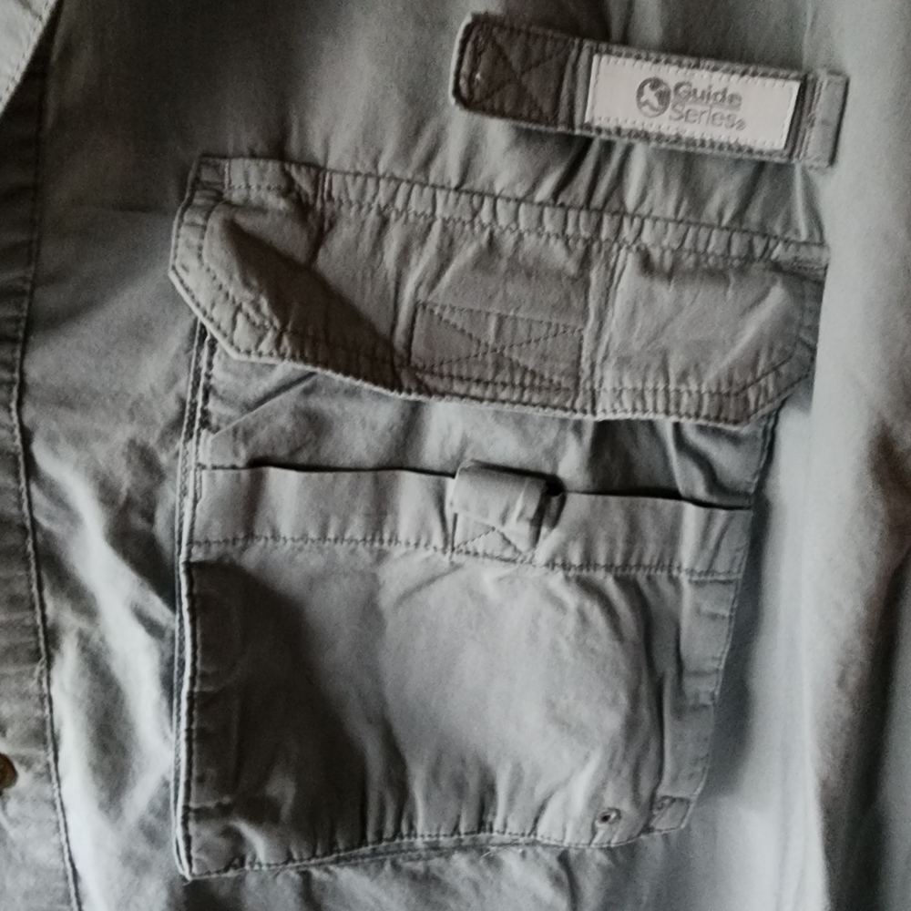 Men's Casual Button Down Shirt - Light Gray - Picture 3 of 5